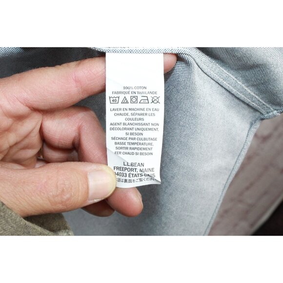 LL Bean Wrinkle Free Classic Oxford Shirt Traditional Fit Gray 17 1/2- 33 - Picture 6 of 11